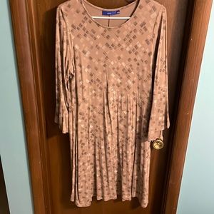 Long sleeve a line flutter sleeve dress